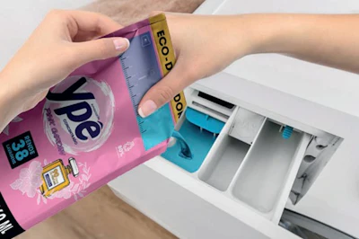 Eco-Dosadora eliminates the need for a separate measuring cup, reducing plastic waste and manufacturing costs.