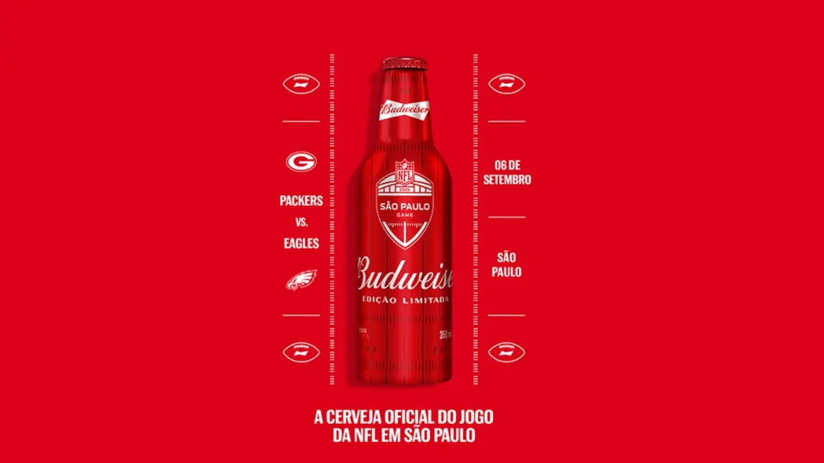 The bottle was developed by Trivium for Budweiser (Brazil) to commemorate being the official sponsor of the first NFL game held in S&atilde;o Paulo, Brazil against the Philadelphia Eagles and Green Bay Packers.