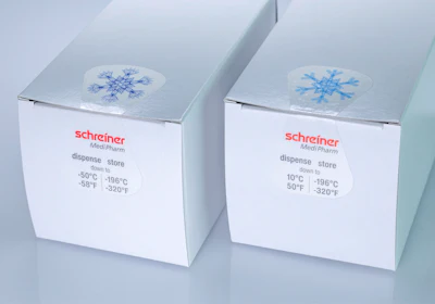The transparent deep-freeze seal from Schreiner MediPharm enables reliable sealing of folding boxes even at extreme sub-zero temperatures.